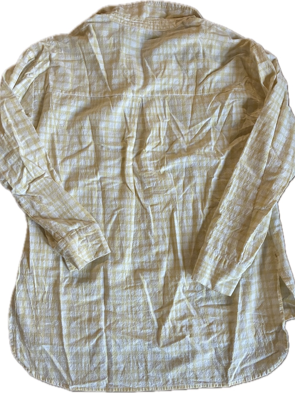 Cotton On Light Yellow Plaid Button-Up Shirt